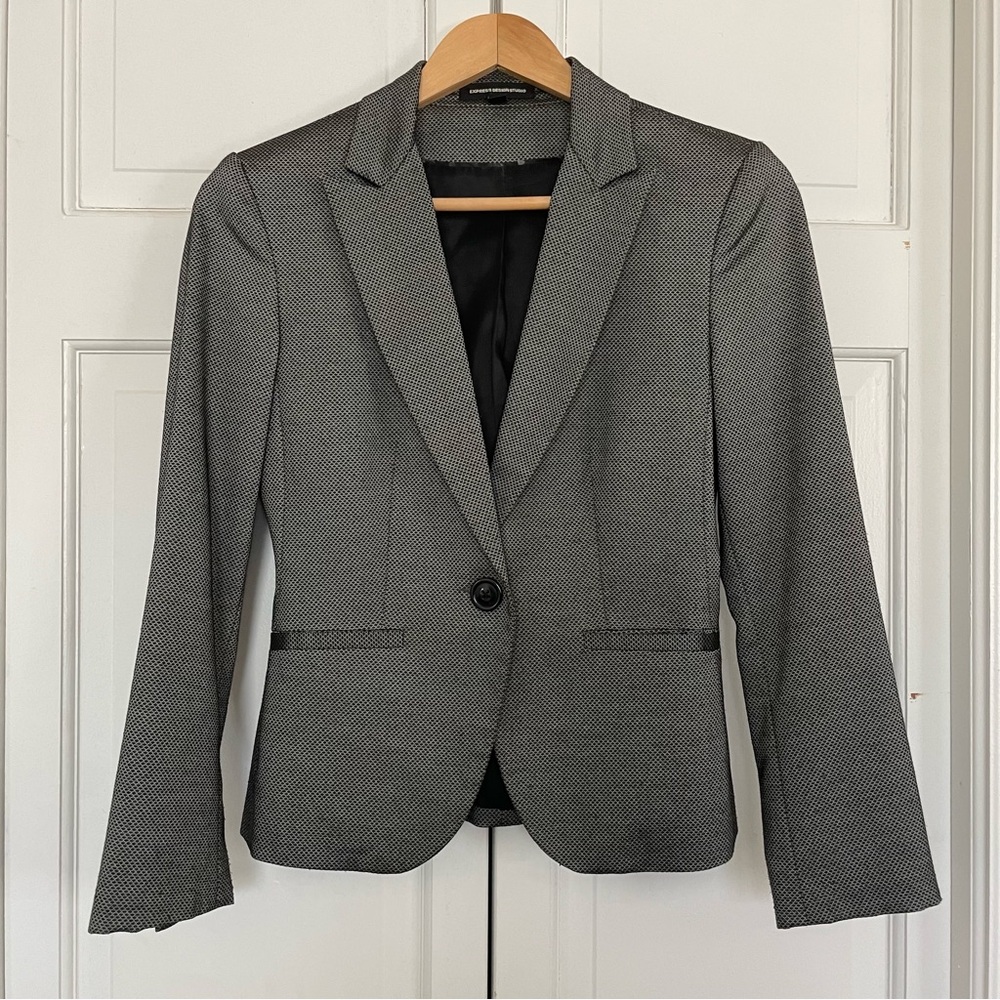 Silver and Black Metallic Blazer